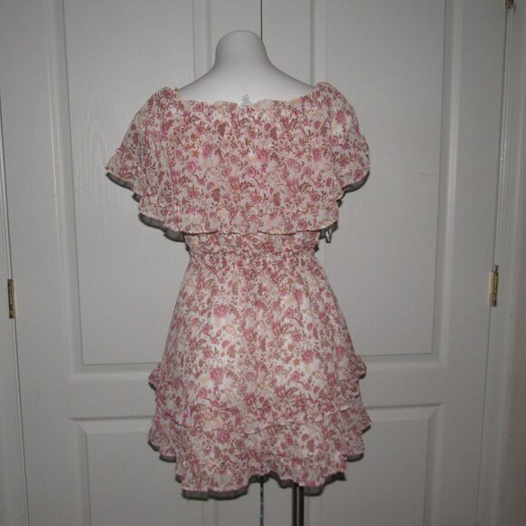 Jessica Simpson Floral Ruffle Tiered Mini Dress Size XS • Boho Chic Romance - Picture 4 of 8